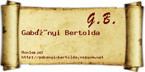 Gabányi Bertolda névjegykártya